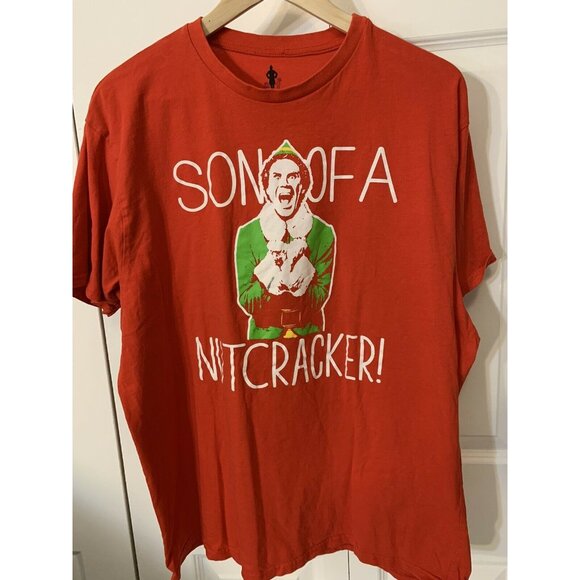 Classic Elf Movie Buddy Will Ferrel Son Of A Nutcracker Red T-Shirt Sz XL - Picture 3 of 5